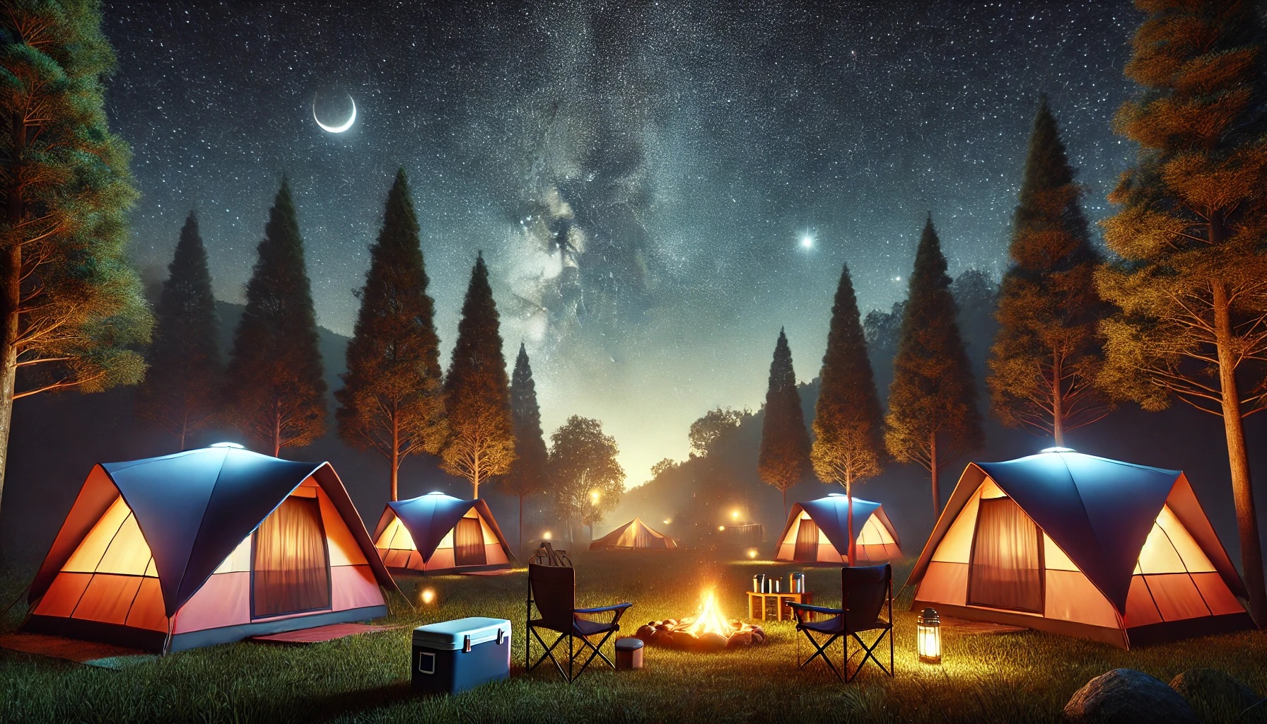 キャンプ場の夜