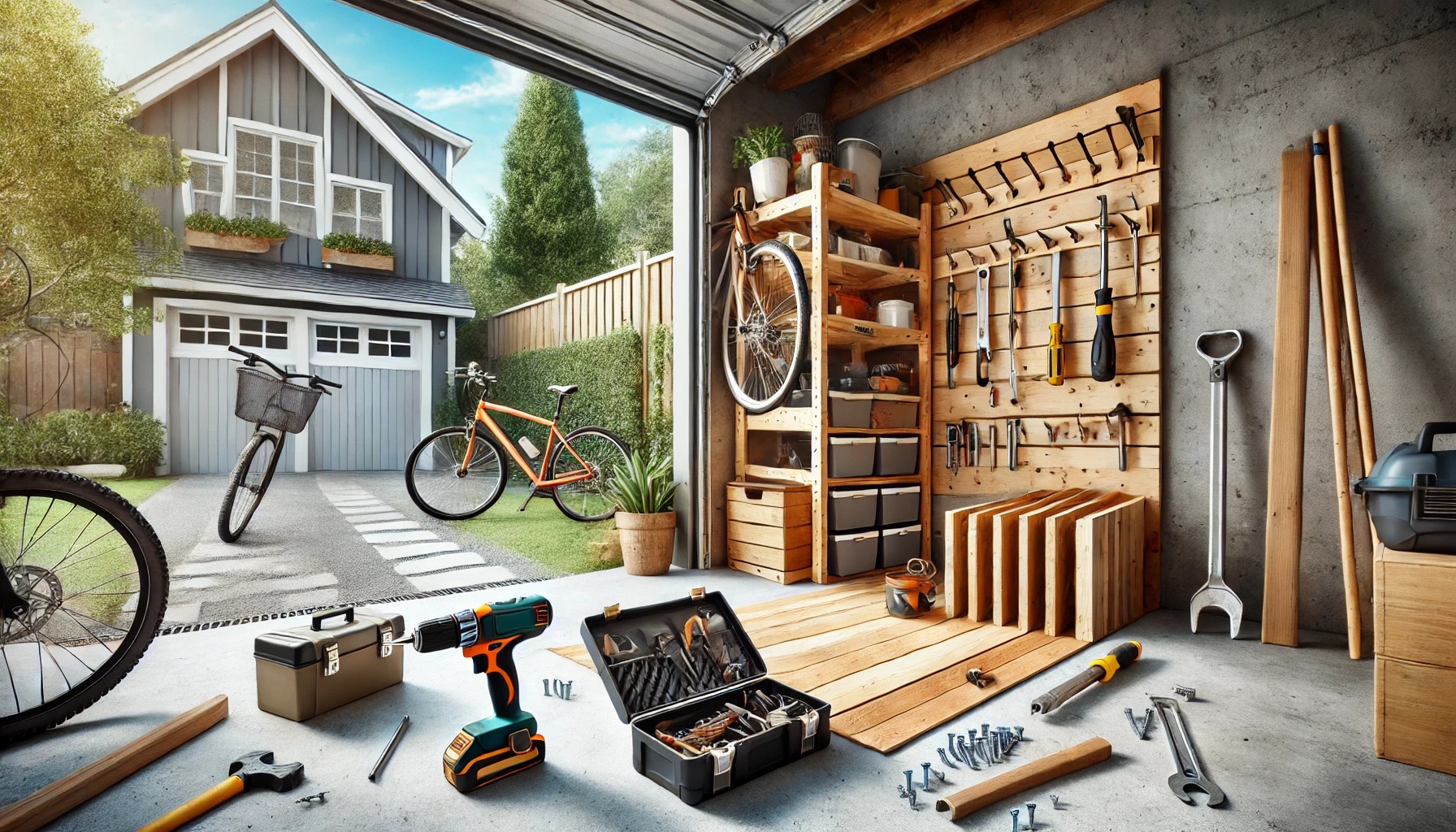 DIYをするための道具が揃った作業場