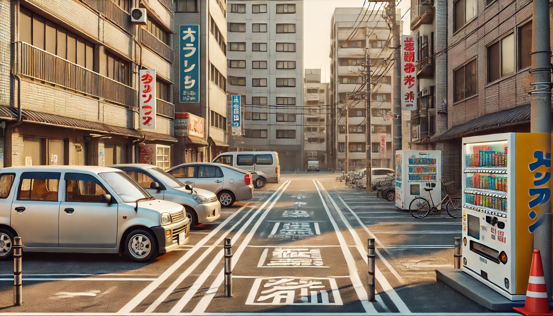 駐車場に停められた車